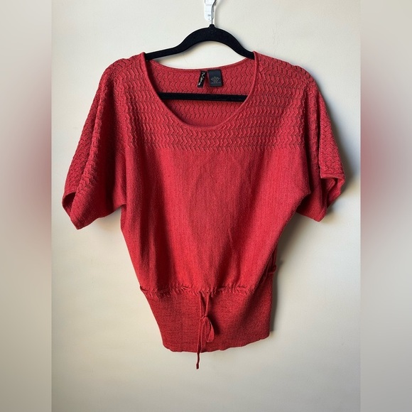 Nue Options Women’s Red Top Petite Large Blouse Top - Picture 1 of 5